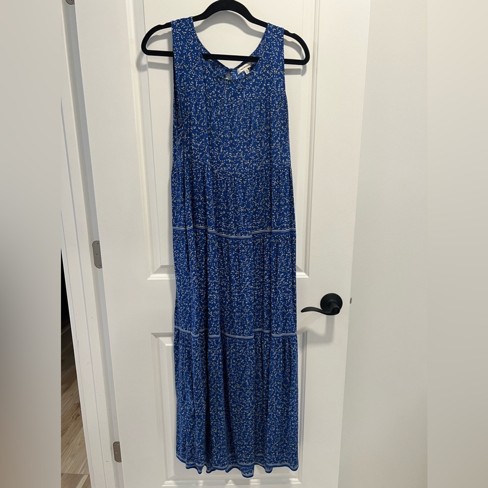 Max Studio Blue Floral Maxi Dress | Size Large
